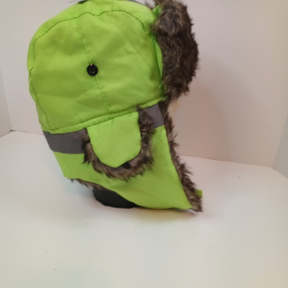 New Green Roadpro Canyon Outfitters Trooper Hat w/ Faux Fur Ear Flaps Chin Strap - Picture 5 of 5
